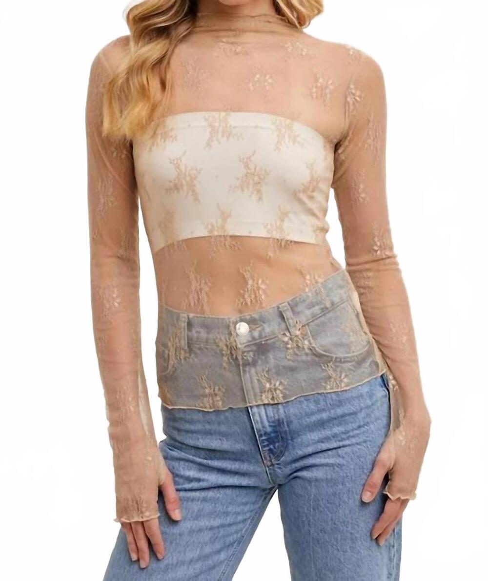 NEW BLUIVY lace mesh layering top in nude